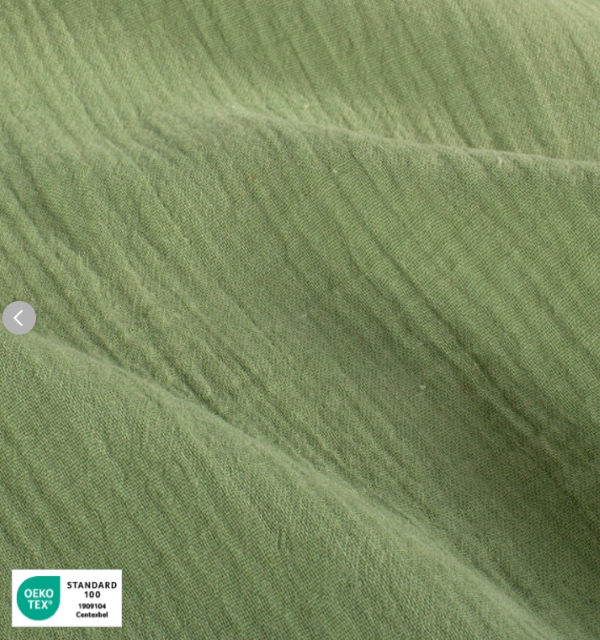 Stoff Musselin Matcha Latte