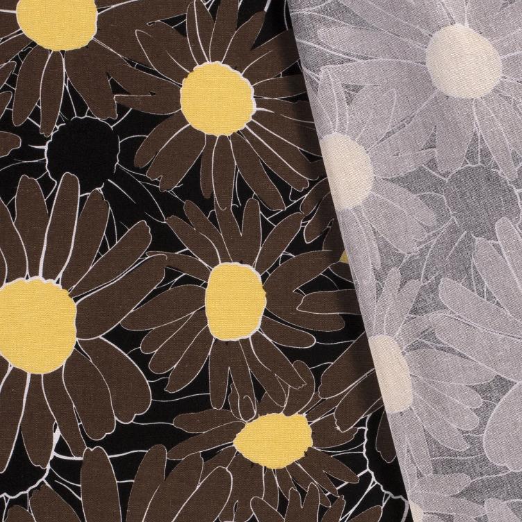 Stoff Viskose/Leinen Blumen
