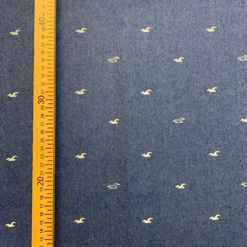Stoff Baumwolle Jeans Möwe, dunkel blau - 1