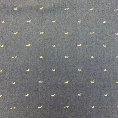 Stoff Baumwolle Jeans Möwe, dunkel blau - 0