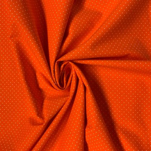 Stoff Baumwolle Popeline Punkte, orange - 1