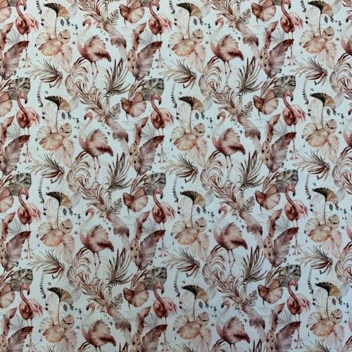 Stoff Jersey Baumwolle Flamingo