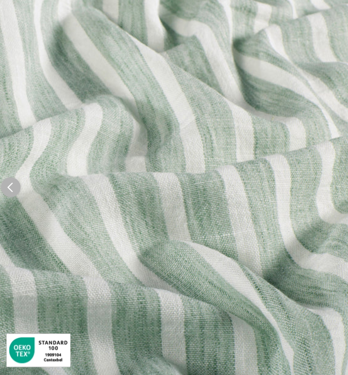 Stoff Polyester Leinen Optik gestreift