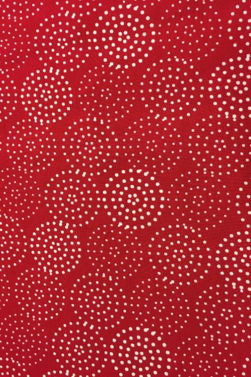 Stoff Viskose Kreise rot-weiss