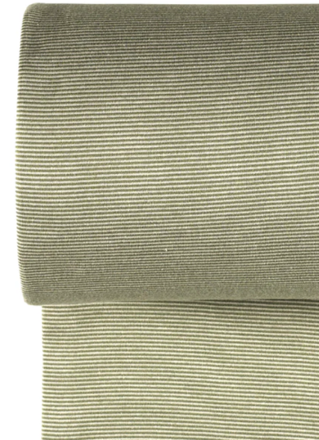 Stoff Bündchen Streifen grün