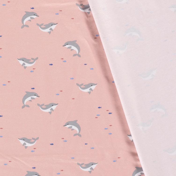 Stoff Jersey Delfin rosa