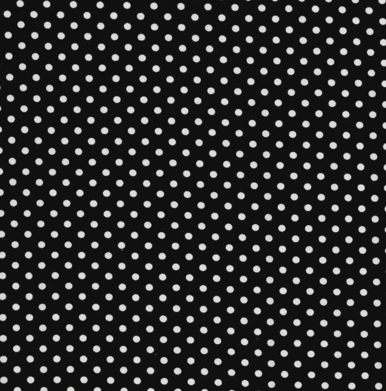 Stoff Jersey, Polka Dot Black/White