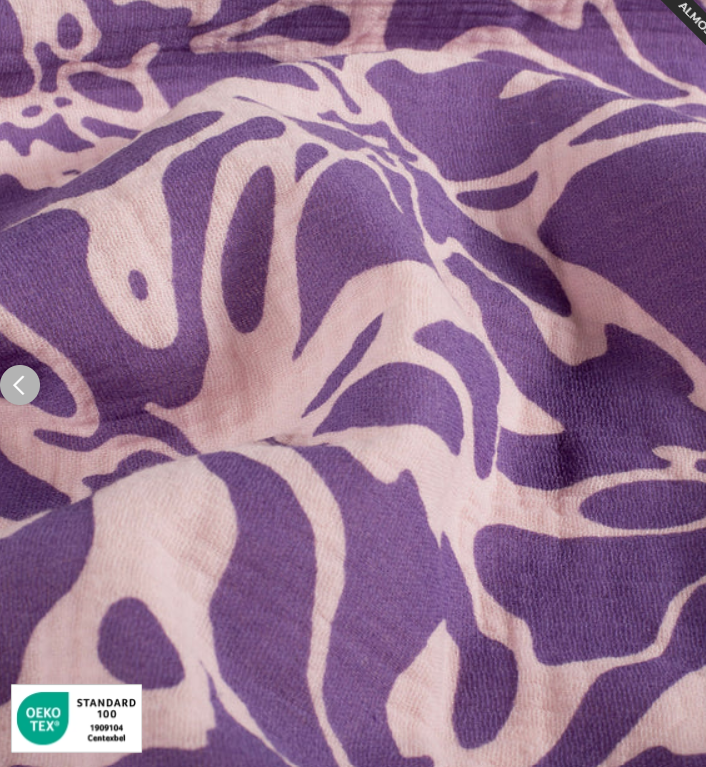 Stoff Musselin Flower Power