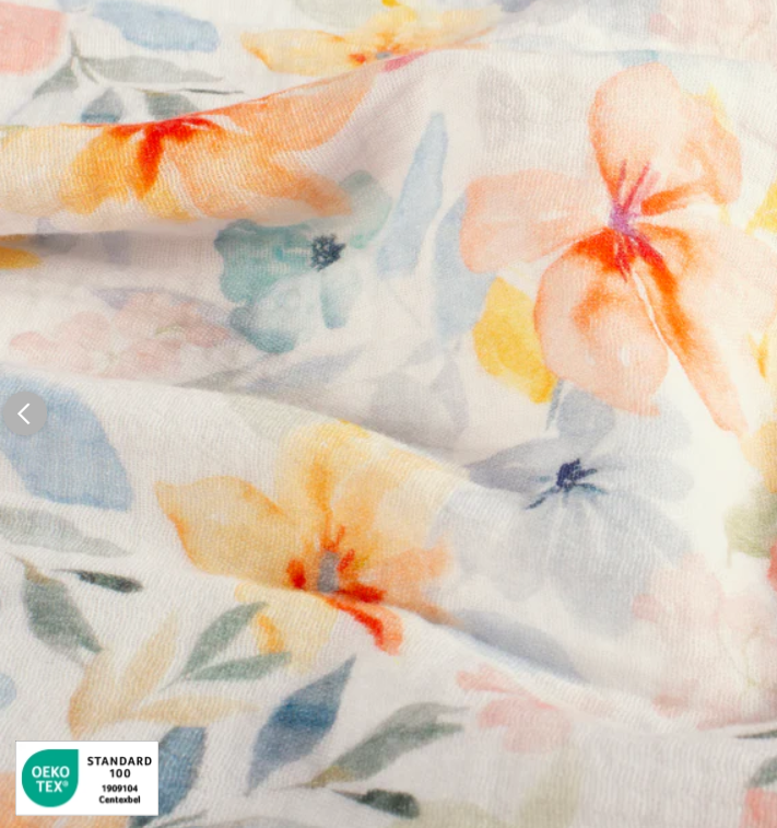 Stoff Musselin Flowers