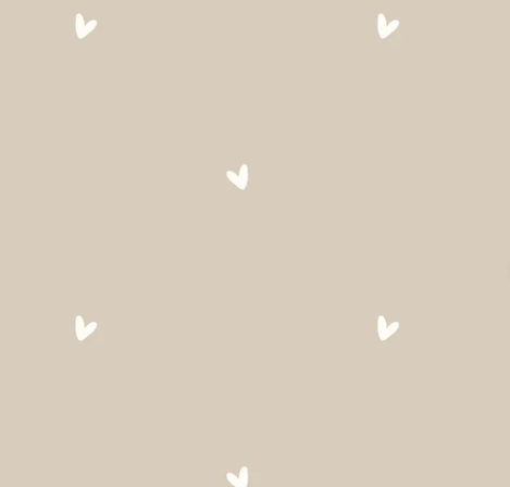 Stoff Baumwolle Herzen beige