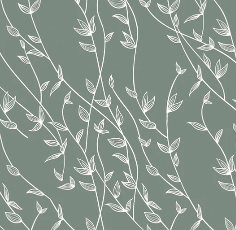 Stoff Baumwolle Ranken grün