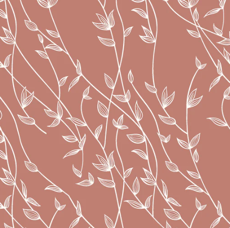 Stoff Baumwolle Ranken kastanie