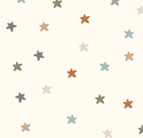 Stoff Baumwolle Sterne weiss