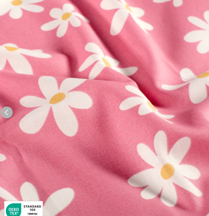 Stoff Baumwolle Margariten pink
