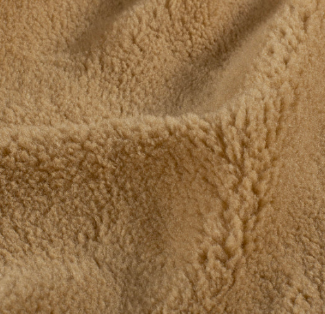 Stoff Teddyplüsch camel