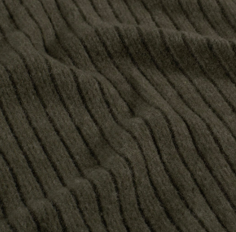 Stoff Rippenstrick oliv