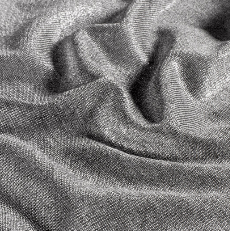Stoff Feinstrick silber/grau meliert
