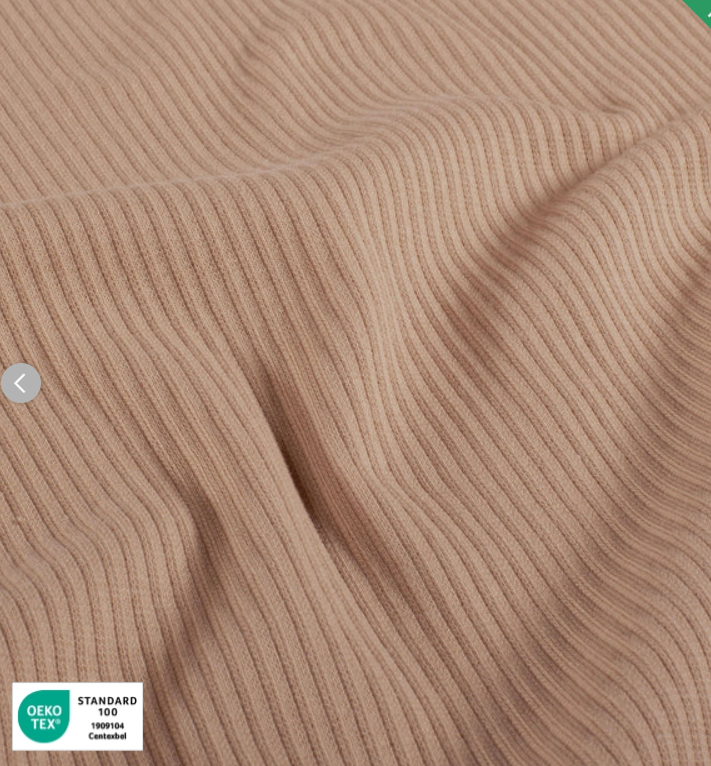 Stoff Rippenjersey Baumwolle beige