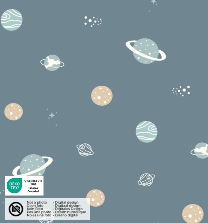 Stoff Jersey Planeten grau/blau