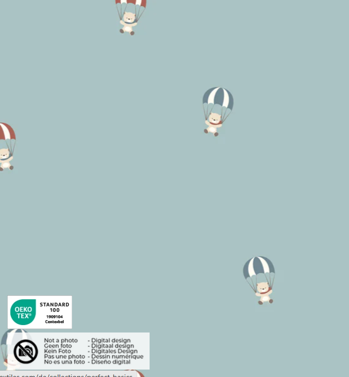 Stoff Jersey Fallschirm türkis