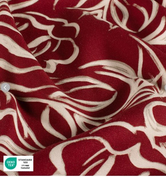 Stoff Viskose Twill Abstract Bordeaux