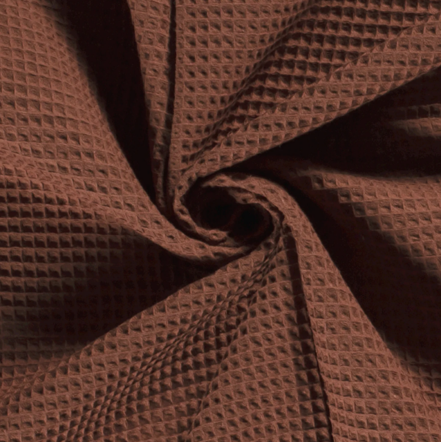 Stoff Baumwolle Waffel Piqué terracotta