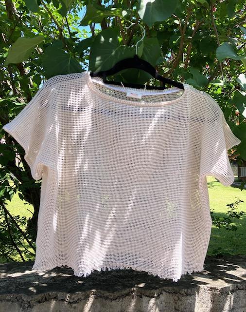 Oberteil Cotton Crochet beige Gr. S