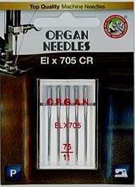 ORGAN BLISTER: NÄHMASCHINENNADEL FÜR OVERLOCK NR.75, FEINE KUGELSPITZE (STANDARD), NADELSPENDER A 5 STK.