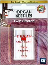 ORGAN BLISTER: NÄHMASCHINENNADEL TWIN STRETCH ZWILLINGSNADELN NR.75