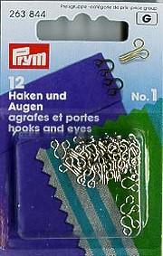 PRYM HAKEN UND AUGEN MESSING ROSTFREI NR. 1