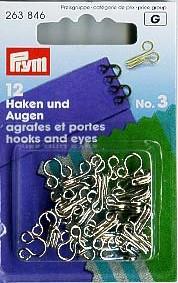 PRYM HAKEN UND AUGEN MESSING ROSTFREI NR. 3