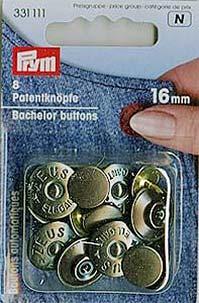PRYM PATENTKNÖPFE MIT SPITZEM STIFT MESSING ROSTFREI ZEUS 16MM SCHWARZ