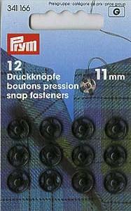 PRYM ANNÄH-DRUCKKNÖPFE 11MM SCHWARZ