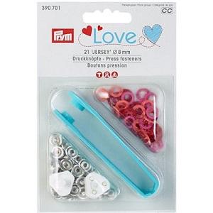 PRYM LOVE DRUCKKNOPF JERSEY COLOR MESSING ROSTFREI 8MM ROT