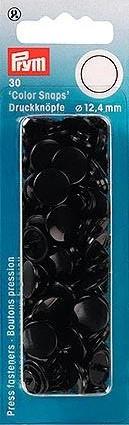 PRYM DRUCKKNOPF COLOR SNAPS RUND 12.4MM SCHWARZ, BLISTER A 30 STK.
