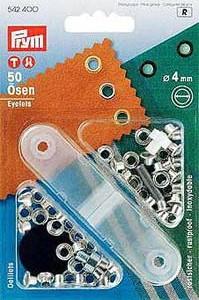 PRYM ÖSEN MESSING 4MM SILBERFARBIG