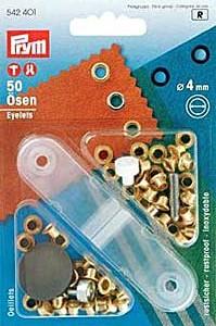 PRYM ÖSEN MESSING 4MM GOLDFARBIG