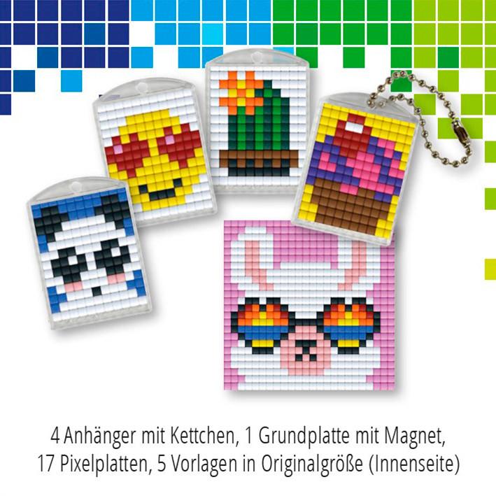 Pixel Bastelset 4 Medaillon und 1 Grundplatte