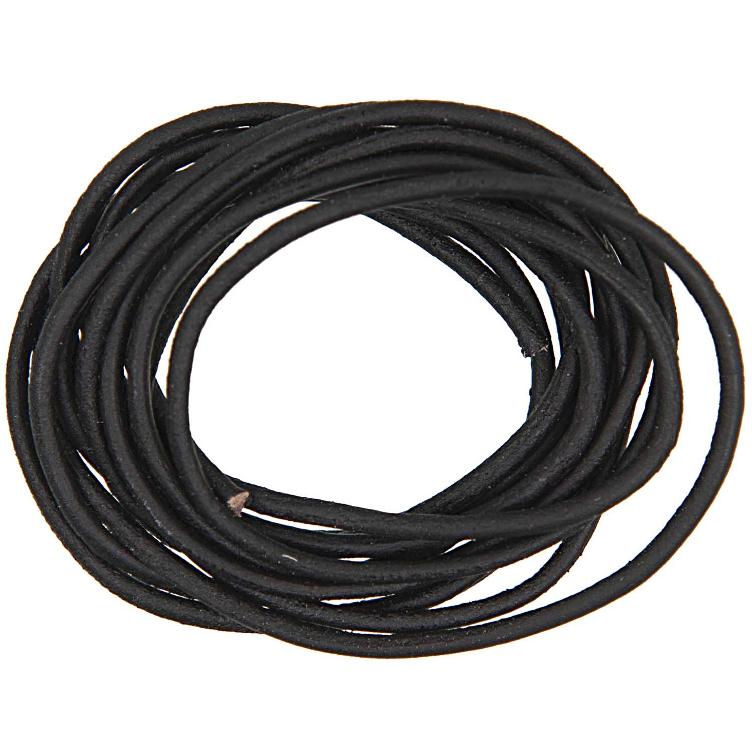 Rico Lederband, schwarz 1mm