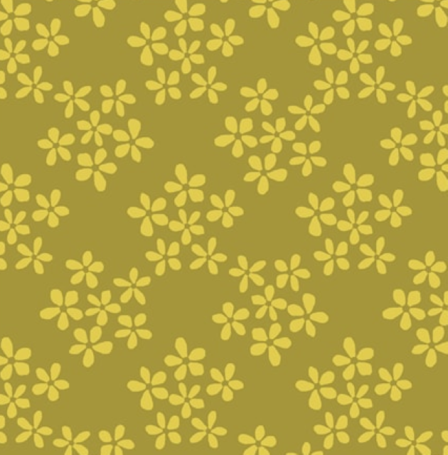Stoff Jersey Baumwolle Blumen, ocker
