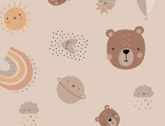 Stoff Jersey, Kinderland braun