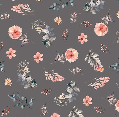 Stoff Jersey Blumenwiese khaki
