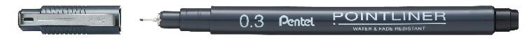 Pentel Pointliner 0.3 Black