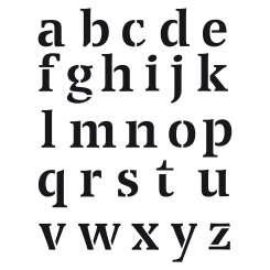Schablone A5, Buchstaben klein
