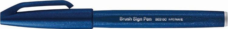 Faserschreiber mit pinselähnlicher Spitze, black-blue - 1