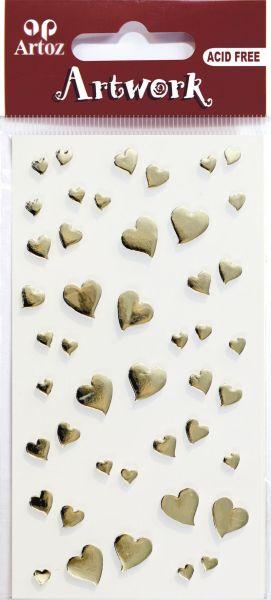 Sticker handmade; Herzen Gold