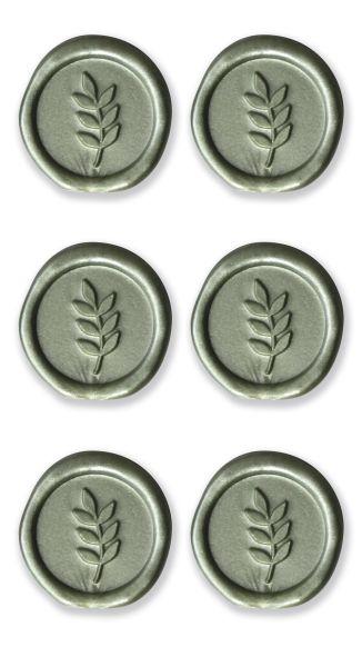 Sticker Siegel; Blatt pastell grün