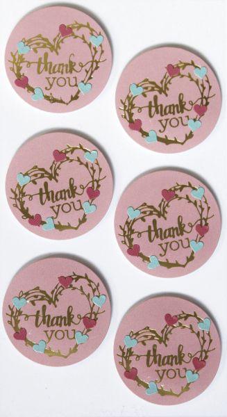 Stickers thank you, pastelrosa