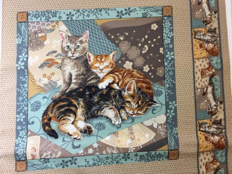 Stoff Baumwolle Panel, Katzen