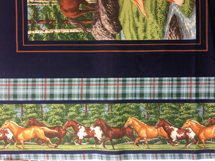 Stoff Baumwolle Panel, Pferde - 1